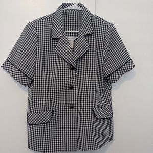 Elizabeth Williams plaid blouse